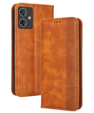 RankOne Flip Leather Case Cover for Motorola Moto G54 / Motorola Moto G54 Power (6.5" Inches) Brown Motorola Moto G54 Brown