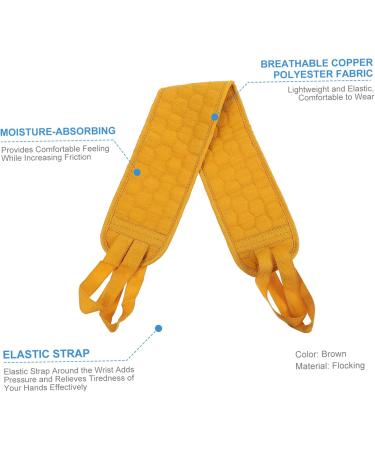 NOLITOY 2 Sets Exfoliating Back Scrubber - 3pcs Glove Pull Back Shower Towel & Loofah Sponge Belt - Mesh Bath Back Strip Yellow 85x9.5CM - International Shipping Available - Buy Online on SooperMarket.com