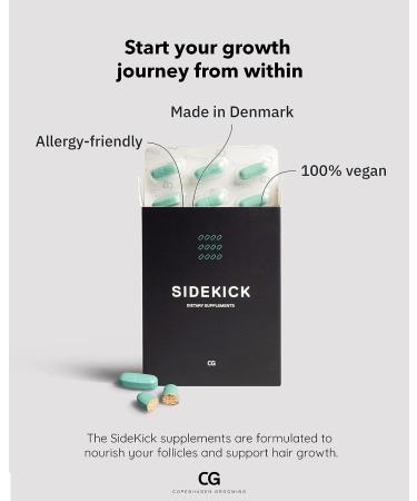 Copenhagen Grooming Sidekick - Beard Growth Supplements with Biotin - 150 Days Supply - Hair & Beard Vitamins for Men - Buy Online on SooperMarket.com