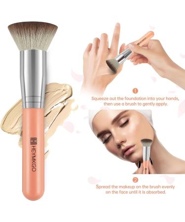 HEYMKGO Flat Top Kabuki Contour Foundation Brush for Liquid, Powder & Cream - Buffing & Blending Face Brush - Buy Online on SooperMarket.com