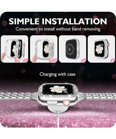 DABAOZA Bling Crystal Apple Watch 38mm Case - Women's Dressy Diamonds Cover for iWatch Series 1-8 & SE - Silver 38mm - Buy Online on SooperMarket.com