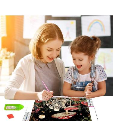 Mushroom Flower Butterfly Skeleton Moon Diamond Painting Kit - 6 Pack DIY 5D Full Drill Diamond Art Set for Adults | Gem Craft and Home Decor - 12x16inch - Buy Online on SooperMarket.com