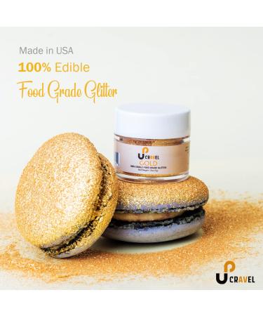 Edible Glitter for Drinks, Food & Desserts - 100% Edible Tasteless Sprinkles for Cake Decorating - Vegan, Gluten & Nut Free - Made in USA - Gold 0.18oz - Buy Online on SooperMarket.com
