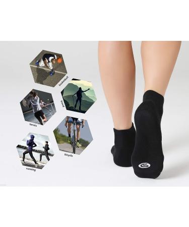 CelerSport Men's Ankle Socks 6 Pack - Cushioned Sport Athletic Running Socks, Black (Size 9-12) - Buy Online on SooperMarket.com