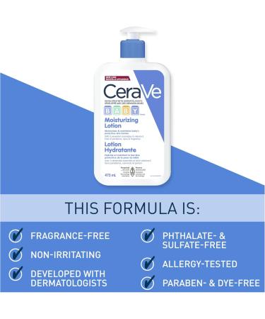 CeraVe BABY Moisturizing Lotion (473ML) and CeraVe Baby Wash & Shampoo (473ML) | Tear-Free Gentle Formulas - Buy Online on SooperMarket.com