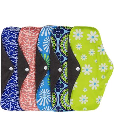 KALLORY 5pcs Reusable Cloth Menstrual Pads - Mama Cloth Liners for Women - Breathable and Portable Napkin Warp Pad - Random Color Pack - 1 Count - Buy Online on SooperMarket.com