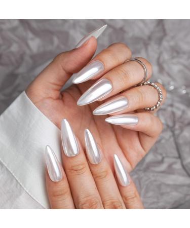 Buy PrettyDiva White Moonlight Powder - Pearlescent Chrome Nail Art 0.2g | International Shipping - Buy Online on SooperMarket.com
