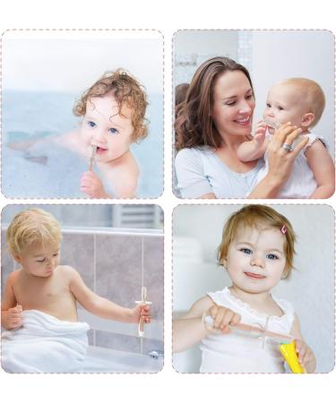 Infant Training Silicone Soft Toothbrush Food Grade 0-2 Years with Baffle BPA-Free Teeth Care can Stand Sucker Brush (Pink) - Buy Online on SooperMarket.com