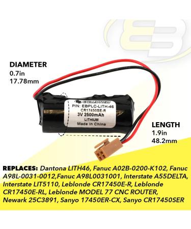3V PLC Computer Backup Battery - Replace LIT5110 CR17450E-R CNC Series Compatible | Shop Internationally - Buy Online on SooperMarket.com
