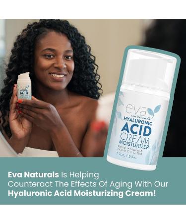 Eva Naturals Hydrating Face Cream with Hyaluronic Acid - Anti-Aging Moisturizer with Aloe Vera & Retinol - Firming Day & Night Cream (1.7 Fl Oz) - Buy Online on SooperMarket.com