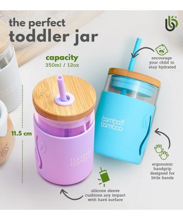 Bamboo Toddler Sippy Cup with Straw and Lid - 11.8 oz Kids Drinking Cup in Green - Buy Online on SooperMarket.com