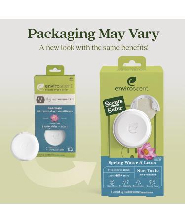 Enviroscent Non-Toxic Air Freshener | Spring Water & Lotus Plug-In | 45+ Day Lasting Home Fragrance | Essential Oil Refillable Set - Buy Online on SooperMarket.com