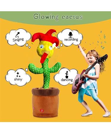 Dancing Cactus Toy - Interactive Plush Singing Cactus Repeats & Dances - USB Rechargeable - Fun Christmas Decor Piece - Buy Online on SooperMarket.com
