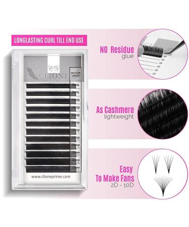 CLIONE PRIME 0.03 D Curl Eyelash Extensions 8-15mm Mixed Length - Mega Volume & Classic Lashes - Professional Pesta Pelo a Pelo - Buy Online on SooperMarket.com