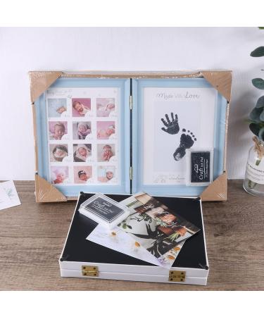 Mikytoper Baby Hand and Footprint Kit - Anniversary Growth Record Baby Gift with Reusable Ink Cartridge Photo Frame - Foldable Blue - Buy Online on SooperMarket.com