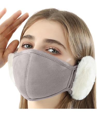 Visiblurry Kawaii Cloud Shape Face Cover | Plush Rabbit Fur Ear Warmer & Slim Winter Protection - Buy Online on SooperMarket.com