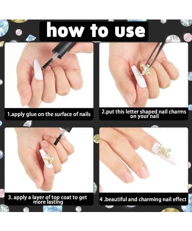 52 Pieces Delicate Style Alphabet Nail Stud Stickers - Rhinestone Letter Charms for Women and Girls Nail Decoration - English Nail Accessories Salon - Buy Online on SooperMarket.com