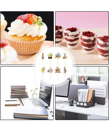 Teksome Easter Cupcake Toppers - Bunny Cake Topper Easter Cake Decorations 8pcs Bunny Easter Egg Cake Food Picks for Happy Easter Spring Theme Party Decorations - Buy Online on SooperMarket.com