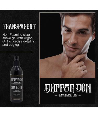 Buy Dapper Don Shave Gel | Prevent Razor Irritation & Hydrate Skin | Non-Foaming Clear Formula with Argan Oil (8.8 oz - Buy Online on SooperMarket.com
