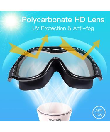 Anti-Fog UV Protection Swim Goggles for Adults and Youth - Clear Vision, No Leaking - Black/Clear - Buy Online on SooperMarket.com