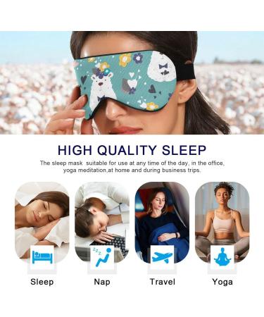 Haskirky Light Blocking Eye Mask - Breathable & Adjustable for Adults - Ideal for Travel, Yoga, Meditation, Office - Funny Bears Print - Buy Online on SooperMarket.com