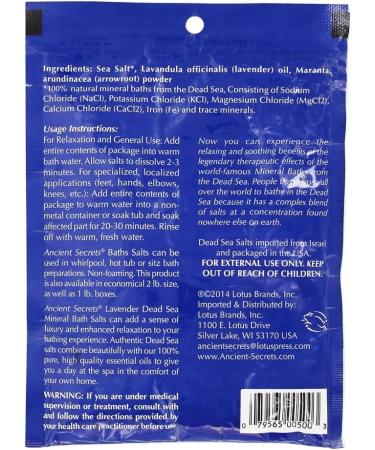 Organic Lavender Bath Salts - Ancient Secrets 4 Ounce - Buy Online on SooperMarket.com