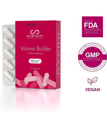 Hairfinity Volume Builder: Amino Acid Booster for Thinning & Damaged Hair - 30 Capsules - Buy Online on SooperMarket.com