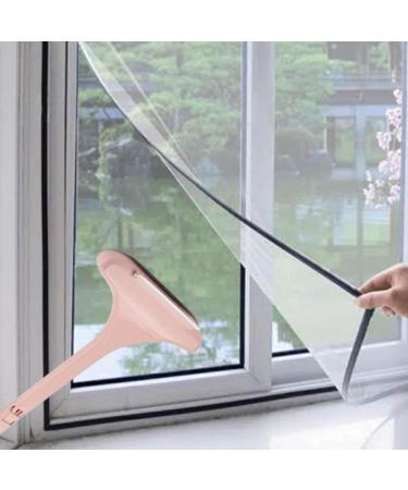 Aeutwekm Window Cleaner Brush | Glass Scraper Brush | Reusable Glass Cleaner Tool Mesh Screen Cleaner Washing Equipment For Wardrobes Sofa Countertops Cabinets Screen Pink - Buy Online on SooperMarket.com