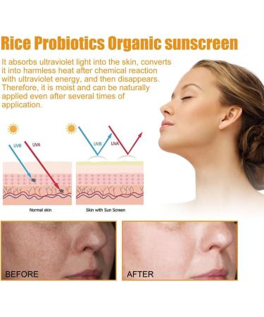 ADERN Korean Sunscreen Spf 50 Face | Spf 50 Face Moisturiser | Rice Probiotic Sunscreen | Moisturizing Sunblock | SPF 50+ Sunscreen with Rice Extracts | UVA & UVB Protetion Suncream for Body and Face - Buy Online on SooperMarket.com
