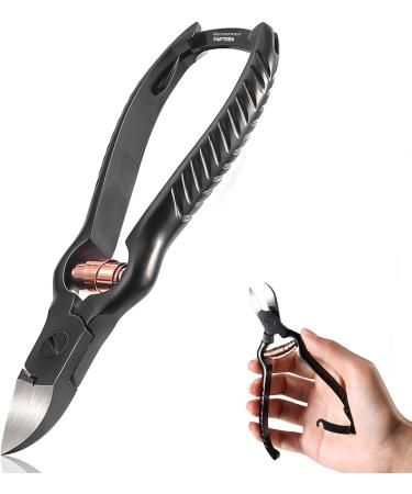 Podiatrist Toenail Clippers Heavy Duty Ingrown Toenail Clippers Thick Nail Clippers J2 Grade Stainless Steel Podiatry Ingrown Toenails Safe Tools (Black 5.5 Inch) Black 5.5 Inch