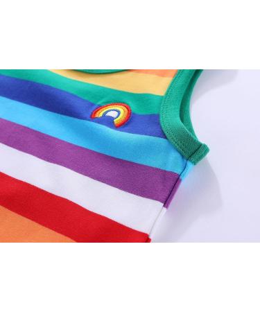 Mud Kingdom Little Boys Rainbow Stripe T-Shirt - Green Sleeveless (6 Years) - Buy Online on SooperMarket.com