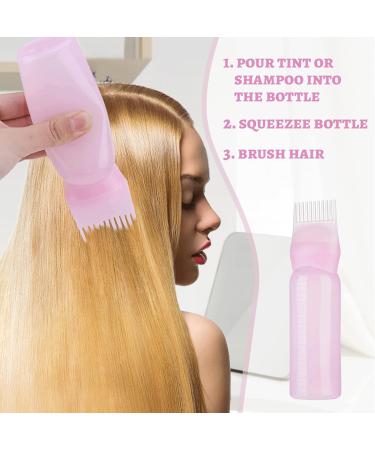 2pcs Pink Root Comb & Oil Applicator Bottle for Hair Treatment at Home - Buy Online on SooperMarket.com
