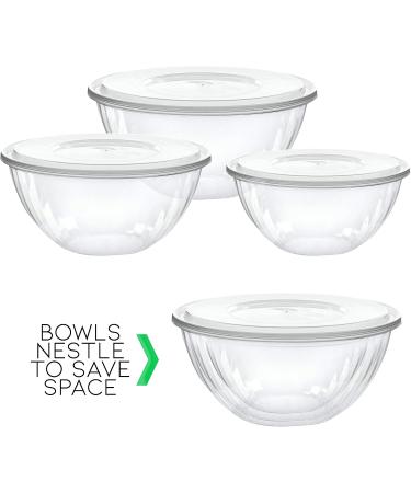 PLASTICPRO 96 OUNCE Disposable Round Serving Bowls with Lids - Clear Chip, Snack, Candy, Salad Bowl - Party Essentials - Buy Online on SooperMarket.com