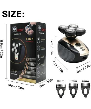 5-in-1 Electric Razor for Men | Rechargeable Wet & Dry Head Shaver Grooming Kit with Beard & Hair Trimmers Ideal Gifts for Men - Buy Online on SooperMarket.com