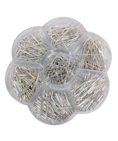 Chenkou Craft 700pcs Assorted of 7 Sizes Mix Flat Head Pins for Jewelry Making (Silver  Mix) Silver Mix