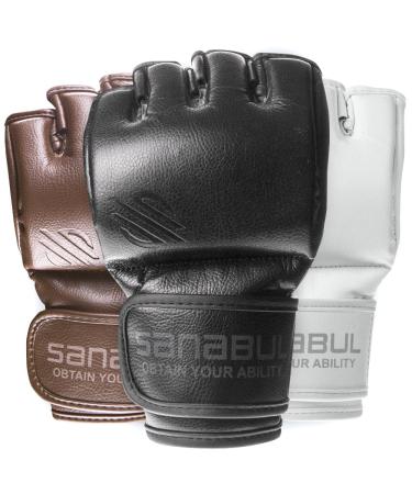 Sanabul New Item Battle Forged MMA Grappling Gloves 4 oz BLACK Small
