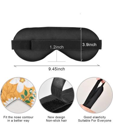 Haskirky Light Blocking Eye Mask | Breathable & Adjustable for Men and Women | Ideal for Travel, Yoga, Meditation, Office, Deep Sleep | White Flower Print - Buy Online on SooperMarket.com