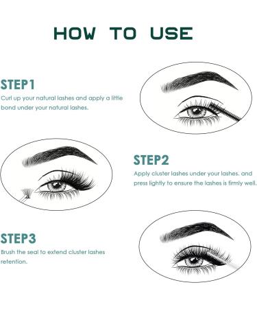 SISILILY Lash Extension Kit- DIY False Eyelashes Fluffy Cluster Lashes with Bond, Seal, Glue, and Tweezers - C D Curl 10/12/14/15/16mm - 120 Clusters (DM01-mix) - Buy Online on SooperMarket.com
