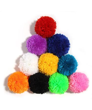 10 Pcs Large Yarn Pom Poms - 3 Inch Acrylic Yarn Balls for Hats & Decorations - DIY Craft Pompoms - Buy Online on SooperMarket.com