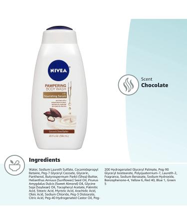 Nivea Pampering Body Wash Cocoa & Shea Butter 20 fl oz - Nourishing Moisture for Soft Skin - Buy Online on SooperMarket.com