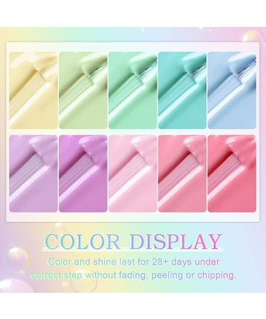 Yueshop Pastel Gel Nail Polish Kit - 10PCS 8ml Macaron Candy Colors for Summer DIY Manicure - Buy Online on SooperMarket.com
