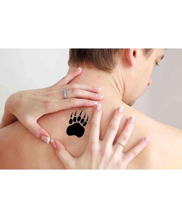 Dopetattoo 6 Sheets Temporary Bear Paw & Footprint Tattoo Set | Unisex Body Art for Neck, Arm, and Chest - Buy Online on SooperMarket.com