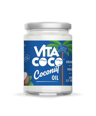 Vita Coco Organic Coconut Oil Extra Virgin Cold Pressed Keto Gluten Free Use as Cooking Oil Skin Moisturiser or Hair Shampoo 500 ml (Pack of 1)