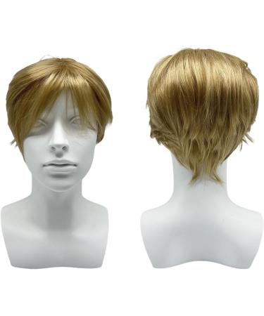 SKHAOVS Men's Short Blonde Cosplay Wig with Bangs - Heat Resistant Synthetic Hair for Halloween and Daily Costume - Buy Online on SooperMarket.com