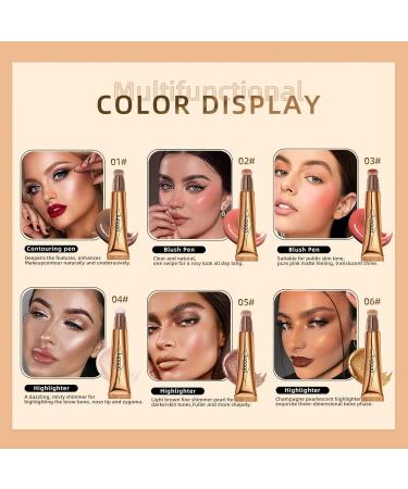 2PCS Matte Finish Liquid Contour Stick - Lightweight Cream Makeup Wand (01) - Buy Online on SooperMarket.com
