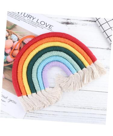 ABOOFAN 1pc Rainbow Rope Pendants Rainbow Tapestry Wall Hangings Office Decore Bohemia Cotton Rope Color 1 28X27CM - Buy Online on SooperMarket.com