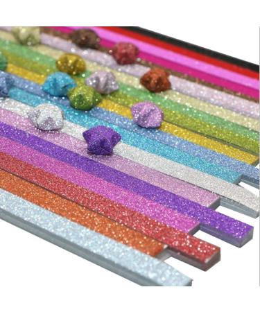Origami Stars Papers Package DIY Paper Glitter Origami Stars, 400 Sheets, 20 Colors (20 Glitter Colors)
