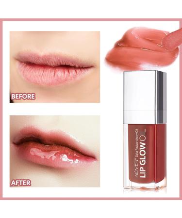 SBHEANGBA Moisturizing Lip Oil No-Sticky Lip Gloss Tinted Lip Balm Lip Care Long Lasting Clear Liquid Lipsticks Plump Lip Glow Oil For Dry Lip's Moisturizing Hydrating And Nourishing Rosewood 03# Rosewood - Buy Online on SooperMarket.com