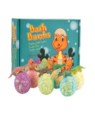 Jinlaili 6Stk bombs gift set dinosaur bombs for children bathing balls bath additive children of course bathing ball bombs foam bath Christmas birthday present for girls boys
