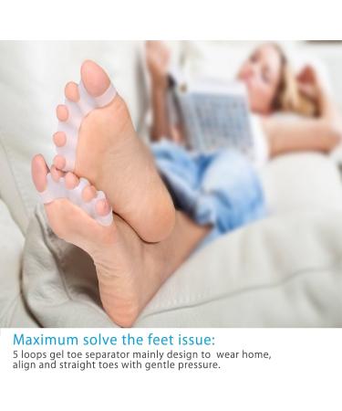 Clear Gel Toe Straightener Spacers - Bunion & Hammer Toe Corrector for Plantar Fasciitis Relief - Buy Online on SooperMarket.com